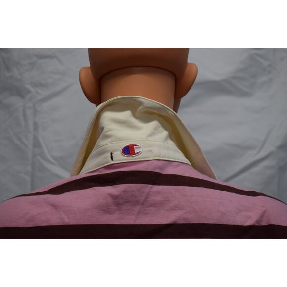 Champion Women's Long Sleeve Rugby Pink Striped Shirt Small (Marks) - Picture 8 of 8
